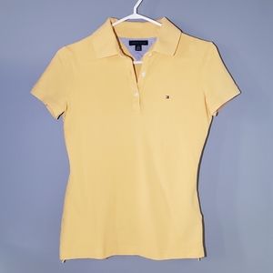 Tommy Hilfiger Polo T-Shirt for Women Extra Small XS Pale Orange Logo Collar